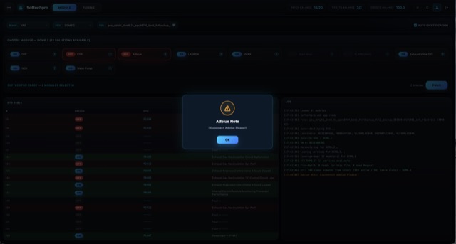 AdBlue OFF — guided note before patching (disconnect AdBlue)