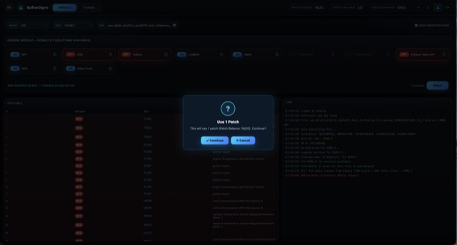 Patch confirmation — transparent patch-balance usage before applying