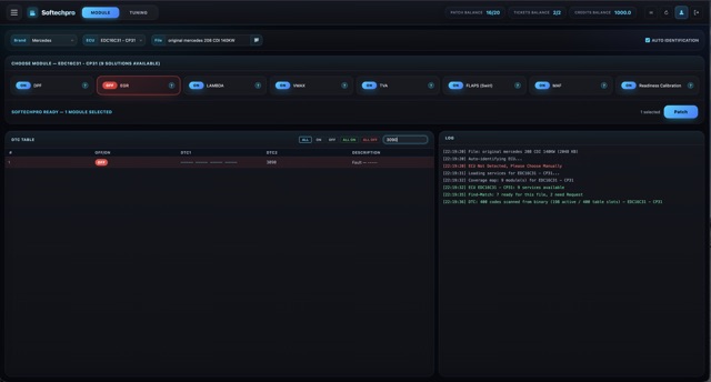 DTC search by hex code — 3090